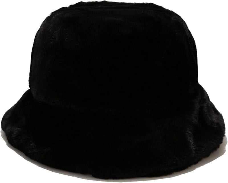 Dirholl Women's Winter Faux Fur Fuzzy Warm Bucket Hat - Image 1